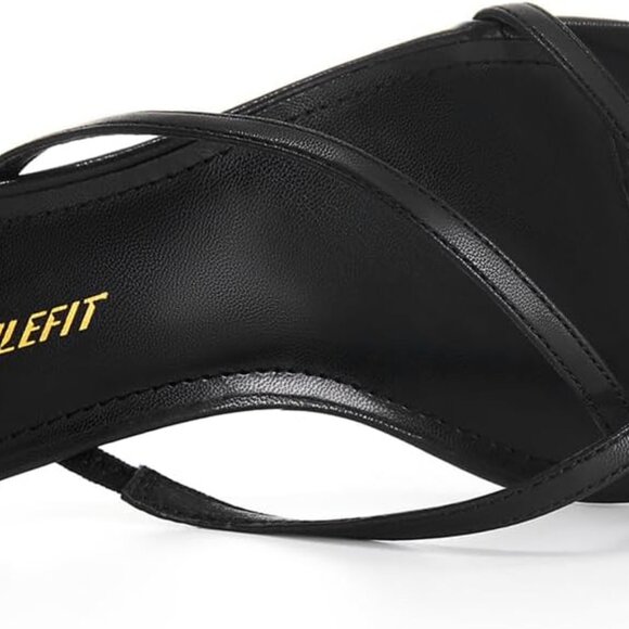 Women's Strappy Kitten Heels Low Open Toe Sandals for Party and Dress - Picture 3 of 6